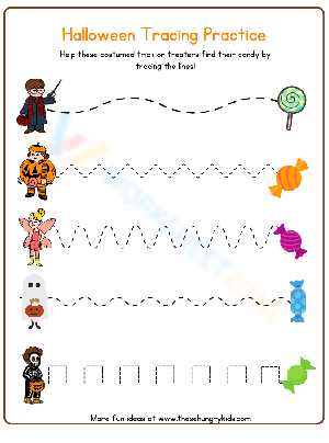 Halloween Trick-or-Treat Line Tracing Activity