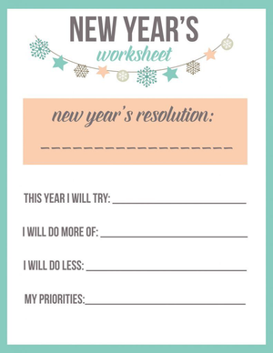 Fun New Year's Worksheet Activity