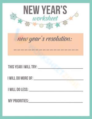 Fun New Year's Worksheet Activity