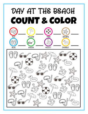 Preschool Count and Color — Printable No-Prep Worksheet