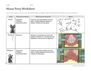 Interactive Mouse Party Worksheet