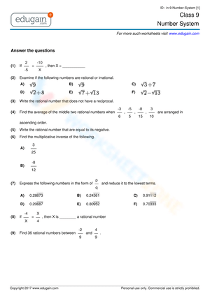 Explore the Number System Worksheet