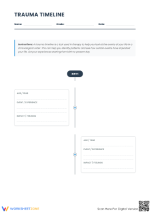 Trauma Timeline Worksheet for Therapy