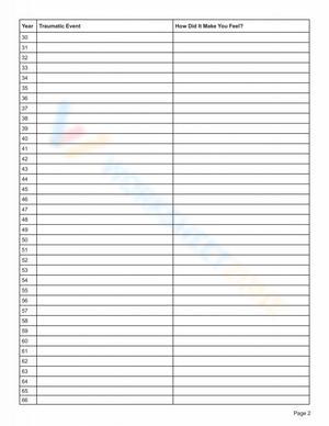 Trauma Timeline Worksheet for Therapy