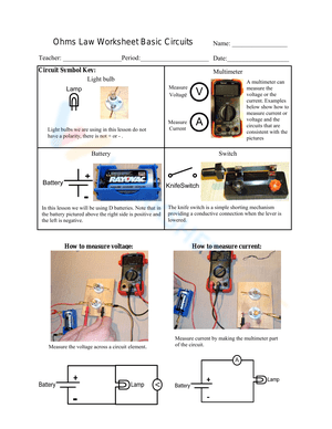 Ohm's Law Worksheet: Basic Circuits