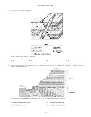 Relative Dating Practice Worksheet