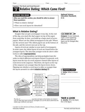Geology Worksheet: Understanding Relative Dating