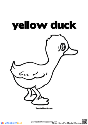 Yellow Duck Coloring Worksheet