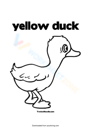 Yellow Duck Coloring Worksheet