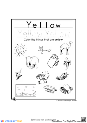 Color Exploration Worksheet: Focus on Yellow
