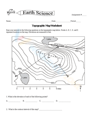 Earth Science Topographic Map Practice 