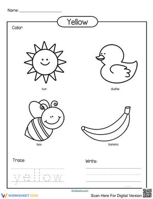 Engaging Yellow Coloring Page