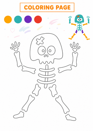 Printable Skeleton Coloring Worksheet | Grade 2 Science