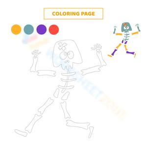Fun Skeleton Coloring Page for Kids