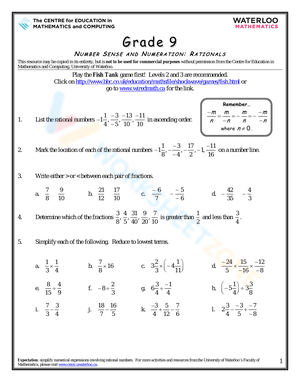 Understanding Rational Numbers: A Comprehensive Worksheet