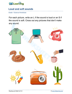 Identifying Loud and Soft Sounds – Science Worksheet