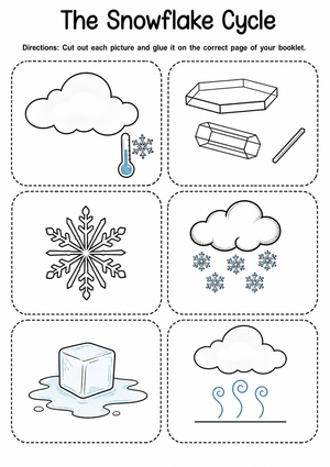 Grade 2 Snowflake Cycle — Printable No-Prep Worksheet