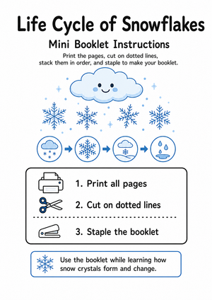 Life Cycle of Snowflakes Printable Booklet | Grade 2-5