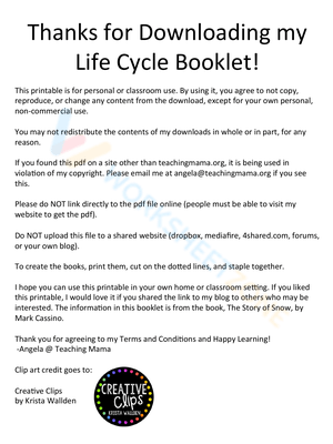 Life Cycle of Snowflakes: Science Education