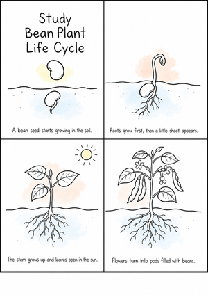 Bean Plant Life Cycle Worksheet | Grade 3 Printable