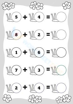 Addition Coloring Worksheet