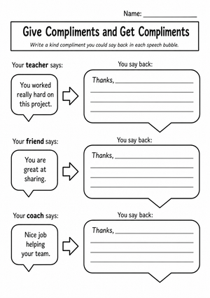 Give Compliments Worksheet | Grade 3 Essential