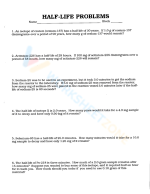 Solving Half-Life Problems