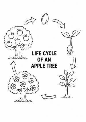 Grade 3 Apple Tree Life Cycle — Printable No-Prep Worksheet
