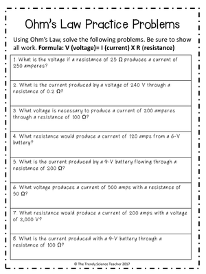 Solving Ohm's Law Practice Problems