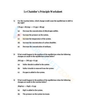 Understanding Le Chatelier's Principle