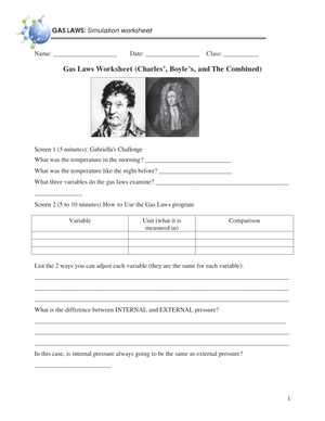 Advanced Charles's Law Worksheet
