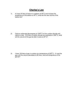 Applying Charles's Law