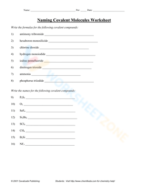 Naming Covalent Molecules