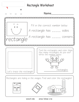 Rectangle Worksheet: Printable Kindergarten Math Activity
