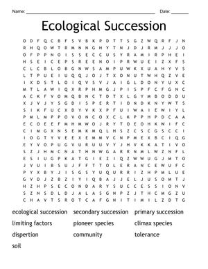 Ecological Succession Word Search