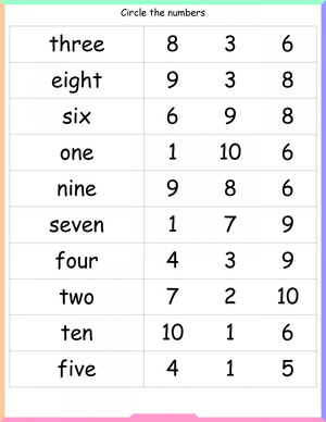 Circle the Numbers Activity