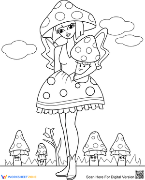 Mushroom Fairy: Enchanted Art Worksheet