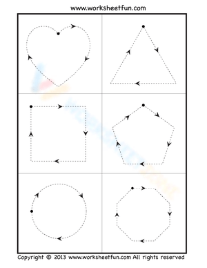 Trace Shapes: Early Childhood Skills Worksheet