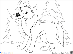 Wolf Illustration: Wildlife Art Worksheet