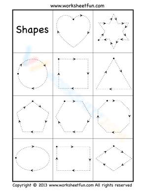 Shapes Tracing: Learn Shapes Worksheet