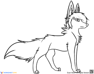 Stylish Wolf: Modern Art Worksheet