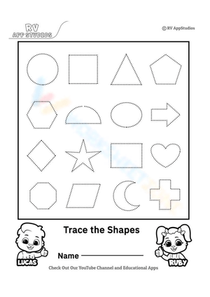 Shape Tracing Worksheet: Fine Motor Skills
