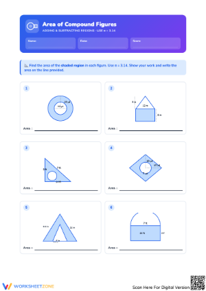 Adding and Subtracting Regions Worksheet