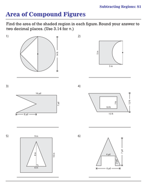 Subtracting Regions: A Geometry Worksheet