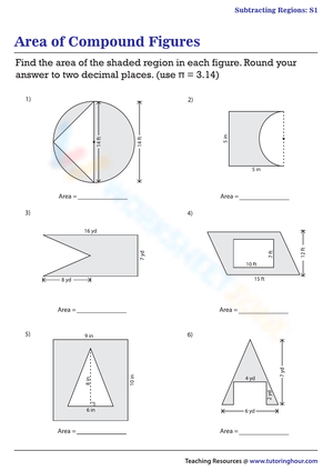 Subtracting Regions: A Geometry Worksheet