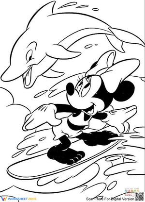 Minnie Mouse Coloring Page | Printable Grade K-1