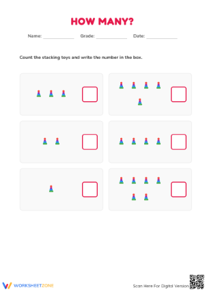 Printable Counting Objects Worksheet | Kindergarten Math