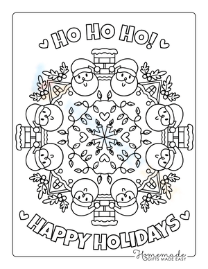 Father Christmas Mandala Coloring Page