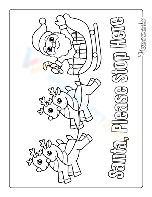 Santa Please Stop Here Coloring Page