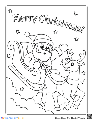 Merry Christmas Santa Coloring Page